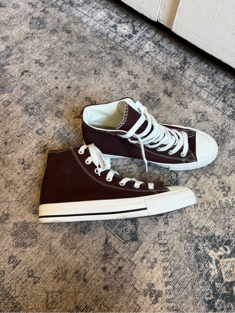 Sincerely Jules Brown High-Top Canvas Sneakers